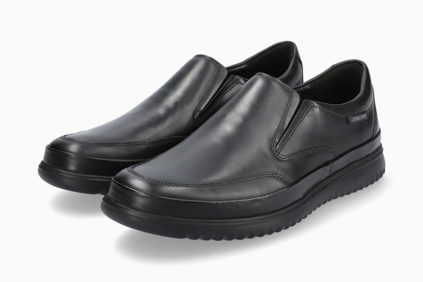 Mephisto Mens Twain Leather Slip-on Shoes - black Mephisto Men main image 3