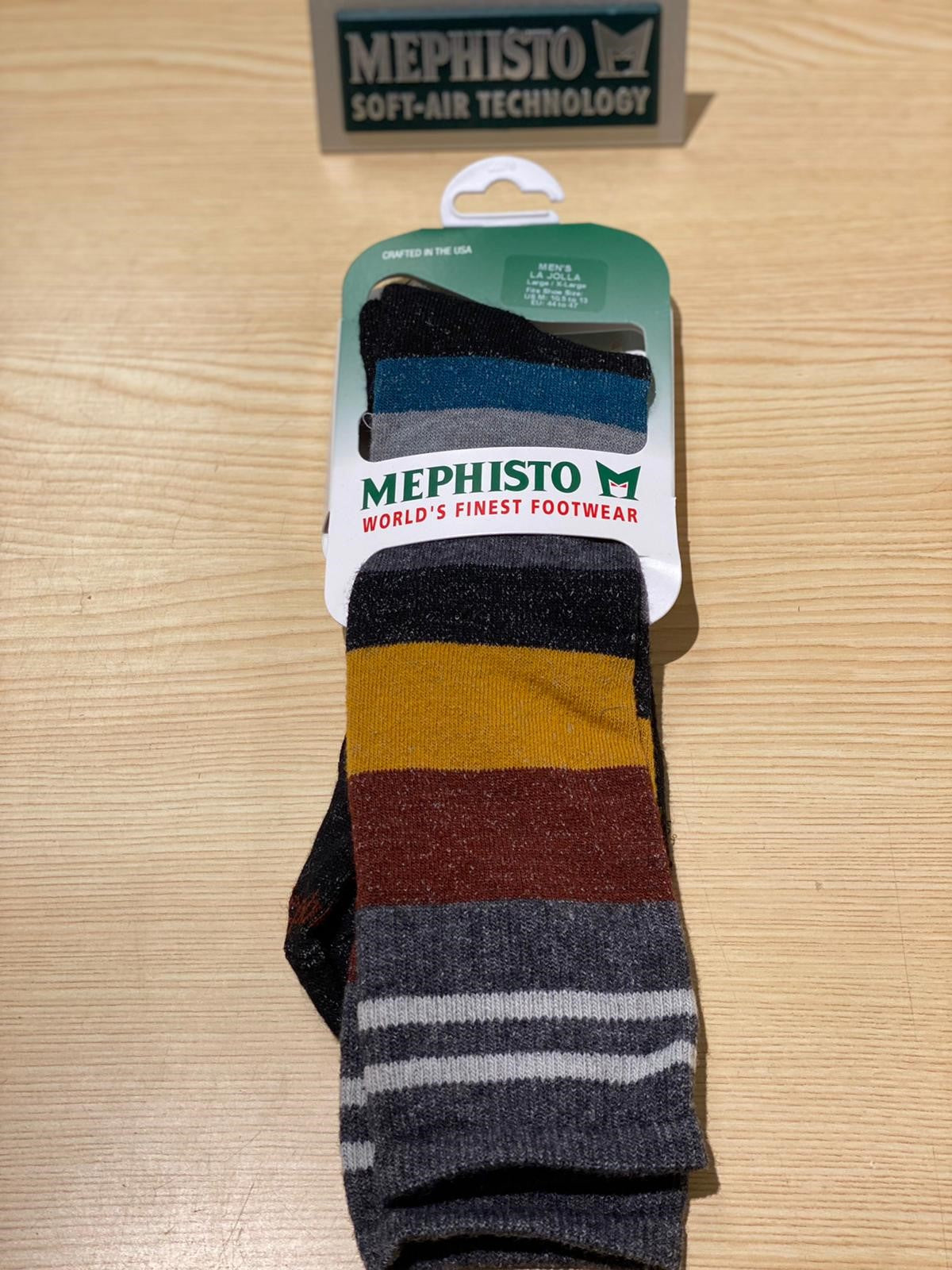 La Jolla Mephisto Men's Socks - Blue, Yellow and Red (Black)