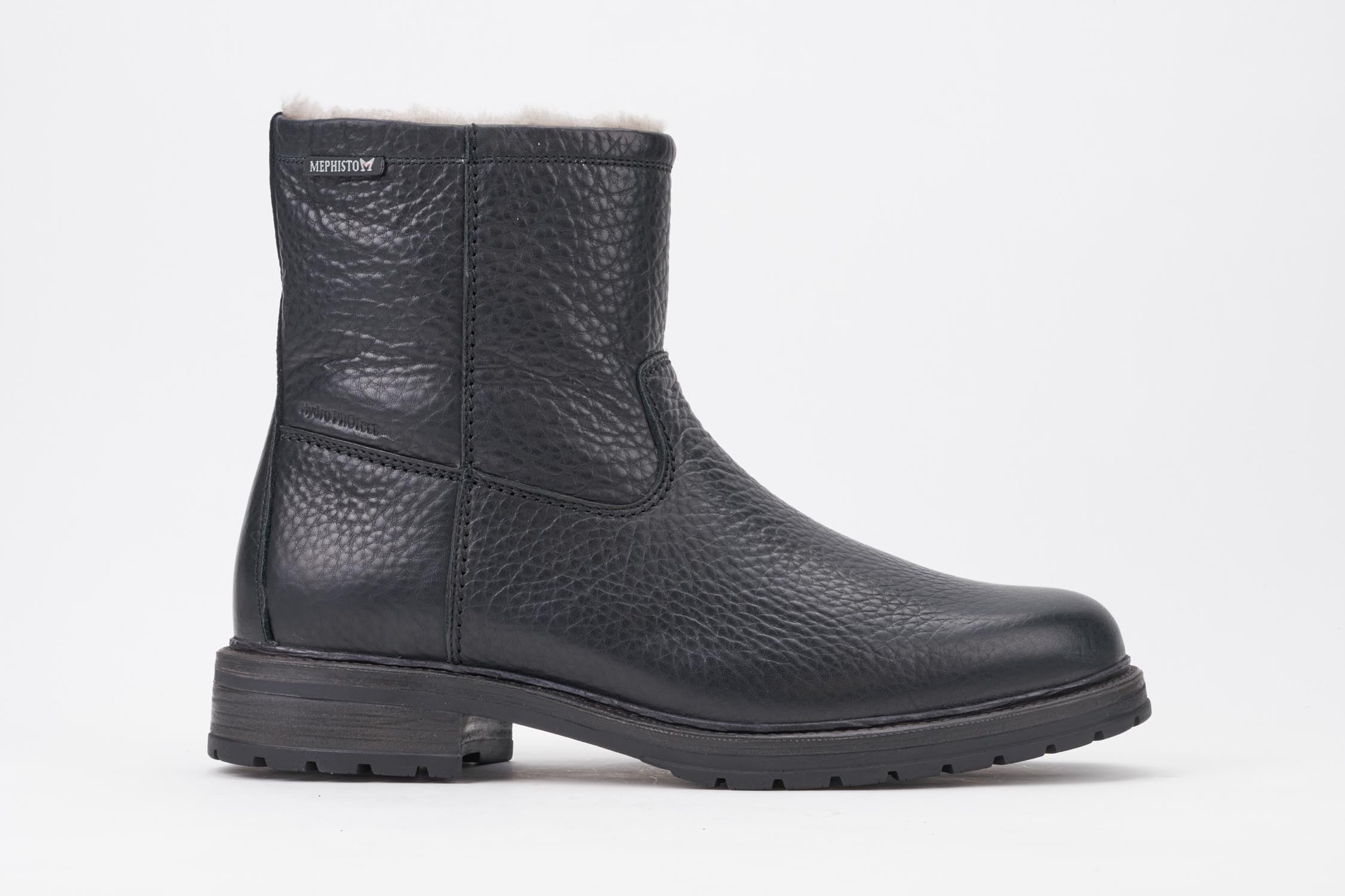 Mephisto Men's Leonardo waterproof shearling lined slip on boot side view