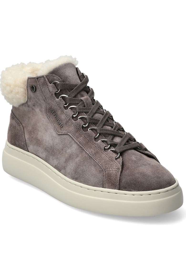 Dolie Genuine Shearling Lace-Up Sneaker Dark Grey VL3652