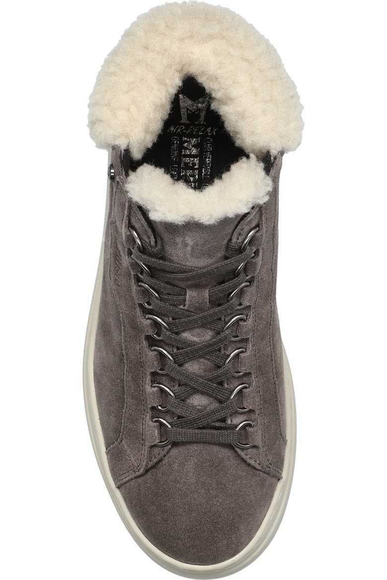 Dolie Genuine Shearling Lace-Up Sneaker Dark Grey VL3652